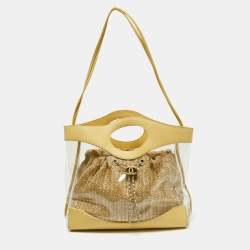 Pre Owned Chanel Yellow/Transparent PVC and Leather 31 Shopping Bag