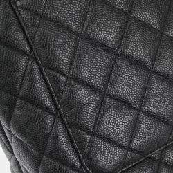 Pre Owned Chanel Black Calfskin Medallion Tote Handbag