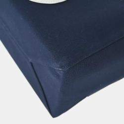 Chanel Navy Silver Canvas No.5 Choco Bar Tote Handbag