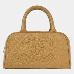 Chanel Beige Calfskin Bowling Bag