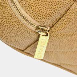 Chanel Beige Calfskin Bowling Bag