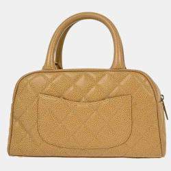 Chanel Beige Calfskin Bowling Bag