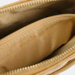 Pre Owned Chanel Beige Calfskin Chain Shoulder Bag