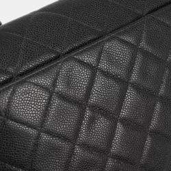 Pre Owned Chanel Black Calfskin Straight Flap Chain Handbag