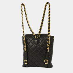 Chanel Black Lambskin Large Duma Backpack