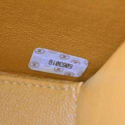 Pre Owned Chanel Beige Calfskin Single Flap Shoulder Bag