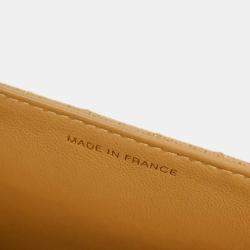 Pre Owned Chanel Beige Calfskin Medium Classic Single Flap Shoulder Bag