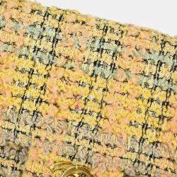 مملوكة مسبقًا Chanel Yellow Tweed Classic Single Flap 2 In 1 Hand Bag Set