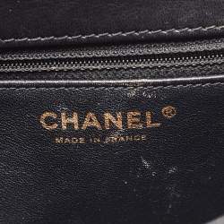 Chanel Black Cross Stitch Leather Mini Paris-Rome Coco Top Handle Bag