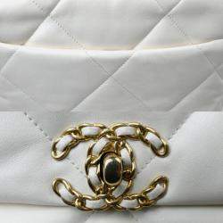 Chanel White Cream Chanel 19 Chain Shoulder Bag