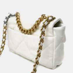 Chanel White Cream Chanel 19 Chain Shoulder Bag