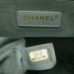 Chanel Calf Leather Blue V-stitch Coco Handle Chain Shoulder Bag