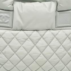 Chanel Mint Green Quilted Coated Nylon Coco Cocoon Tote