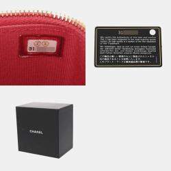 Pre Owned Chanel Pink Lambskin Matelasse Small Vanity Shoulder Bag