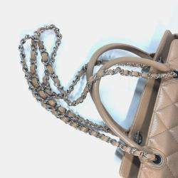 Pre Owned Chanel Caviar Skin Beige CC Coco Mark Tote Bag
