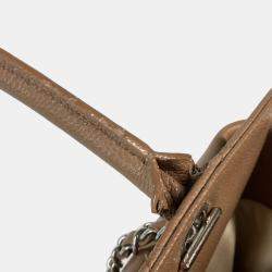 Pre Owned Chanel Caviar Skin Beige CC Coco Mark Tote Bag
