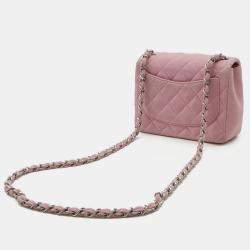 Chanel Cotton Jersey Pink Matelasse Coco Mark Chain Shoulder Bag