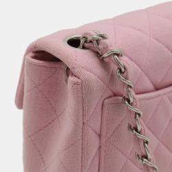 Chanel Cotton Jersey Pink Matelasse Coco Mark Chain Shoulder Bag