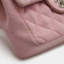 Chanel Cotton Jersey Pink Matelasse Coco Mark Chain Shoulder Bag