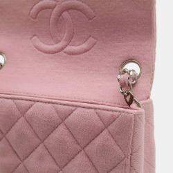 Chanel Cotton Jersey Pink Matelasse Coco Mark Chain Shoulder Bag