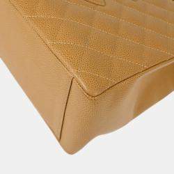 Chanel Beige Calfskin Grand Shopping Tote GST Chain Handbag