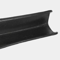 Pre Owned Chanel Black Lambskin Turnlock Small Half Flap Shoulder Bag