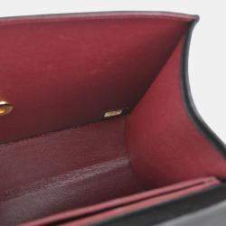 Pre Owned Chanel Black Lambskin Turnlock Small Half Flap Shoulder Bag