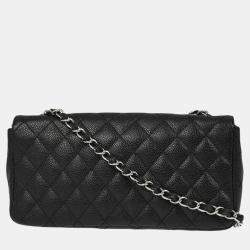 Chanel Black Calfskin East West Shoulder Bag