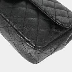 Chanel Black Calfskin East West Shoulder Bag