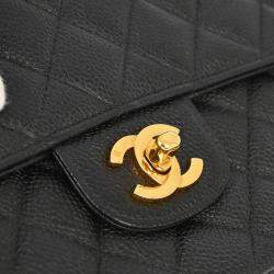 Chanel Black Calfskin Top Handle Handbag