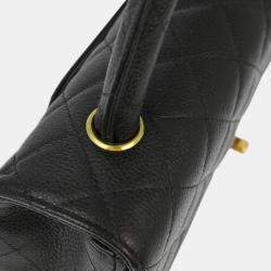 Chanel Black Calfskin Top Handle Handbag