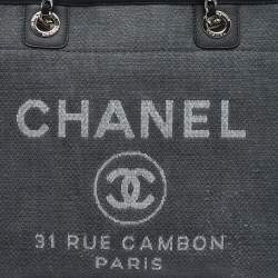 Chanel Grey Canvas Medium Deauville Shopper Tote
