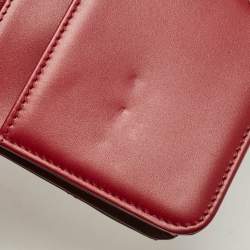 Chanel Red Quilted Patent Leather Classic Wallet On Chain