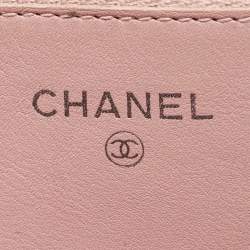 Chanel Light Pink Caviar Leather Timeless CC Wallet On Chain