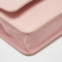 Chanel Light Pink Caviar Leather Timeless CC Wallet On Chain