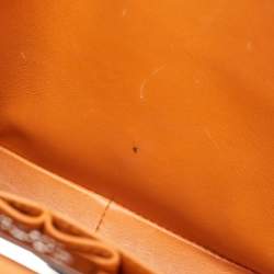 Pre Owned Chanel Orange Python Jumbo Classic Double Flap Bag