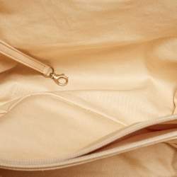 Chanel Beige Diamond Stitch Tweed CC Nature Tote Bag