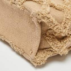 Chanel Beige Diamond Stitch Tweed CC Nature Tote Bag