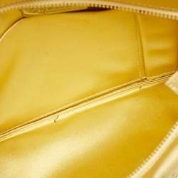 Pre Owned Chanel Yellow Satin CC Diamante Evening Clutch Bag