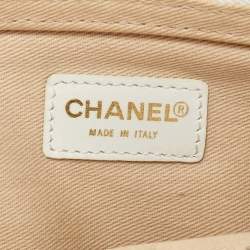 Chanel Grey/White Canvas and Leather CC Olsen Clutch Bag