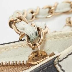 Chanel Grey/White Canvas and Leather CC Olsen Clutch Bag