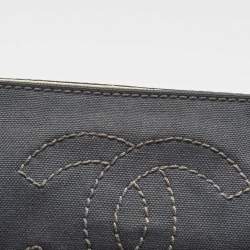 Chanel Grey/White Canvas and Leather CC Olsen Clutch Bag