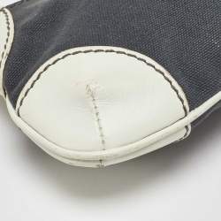 Chanel Grey/White Canvas and Leather CC Olsen Clutch Bag