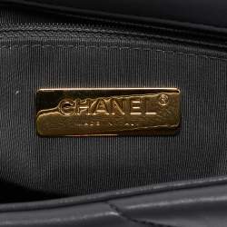 Pre Owned Chanel Grey Quilted Leather Medium 19 Flap Bag
