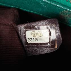 Pre Owned Chanel Green Quilted Leather Large Trapezio Flap Bag