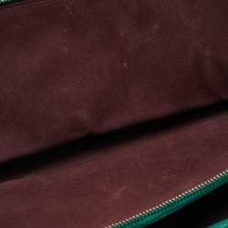Pre Owned Chanel Green Quilted Leather Large Trapezio Flap Bag