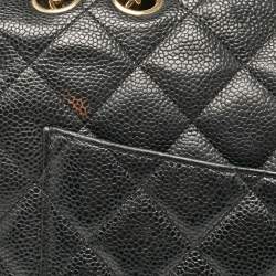 Chanel Black Quilted Caviar Leather Jumbo Classic Single Flap Bag