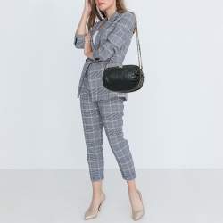 Pre Owned Chanel Black Quilted Leather Coco Shelter Bowling Bag