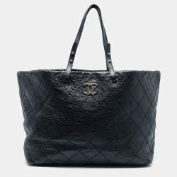 Chanel Black Quilted Leather On the Road Bag