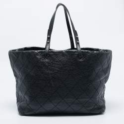 Chanel Black Quilted Leather On the Road Bag